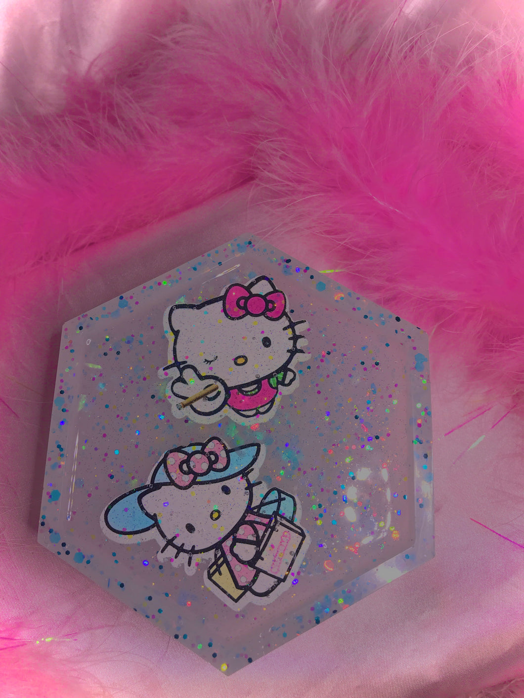 Stoned Hello Kitty Vibez Ashtray/Rolling Tray – THE QUEENS STASH